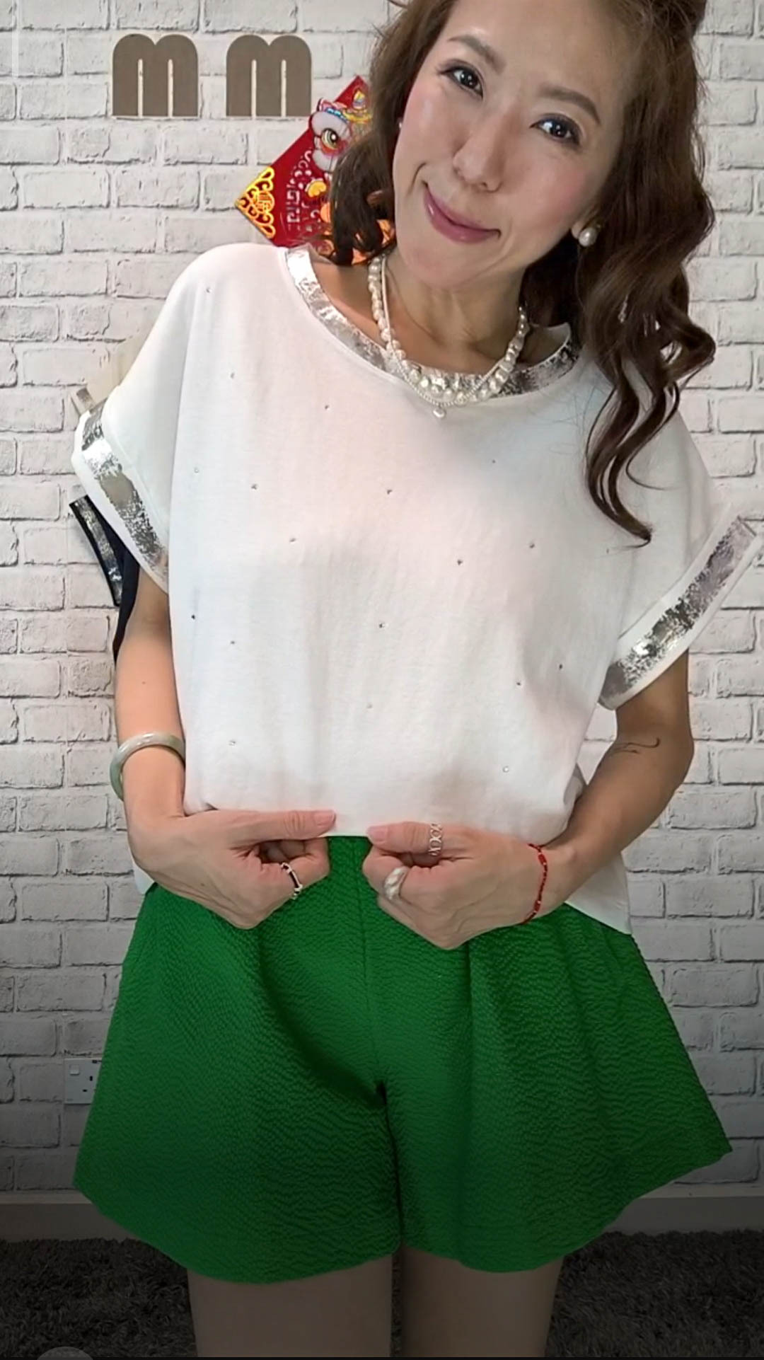 Y1009 RM219 ▶️銀邊亮鑽上衣 👉B:120cm L:56cm