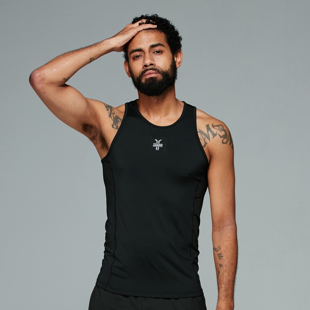 【下殺↘ $199】Y.A.S 背心 黑色 彈力 透氣 運動 緊身背心 男 PA91102