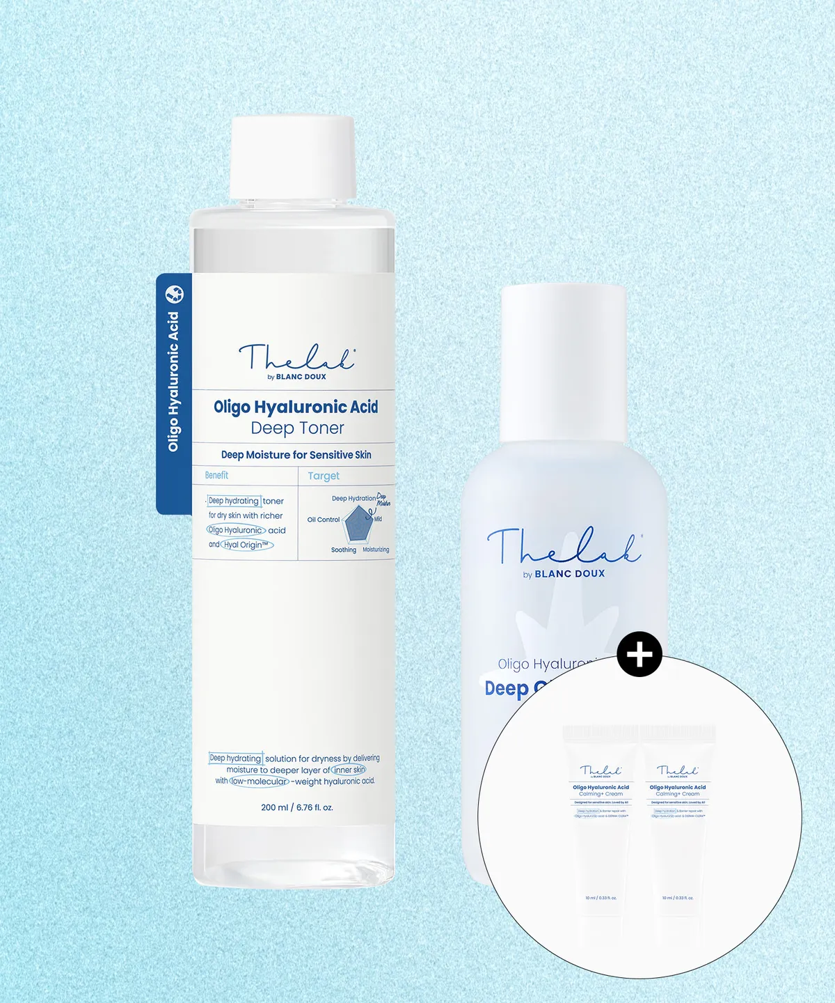 THE LAB BY BLANC DOUX 微分子玻尿酸完美妝前組（深層化妝水 200ml + 深層極光精華 85ml，贈鎖水面霜 10ml x 2ea）