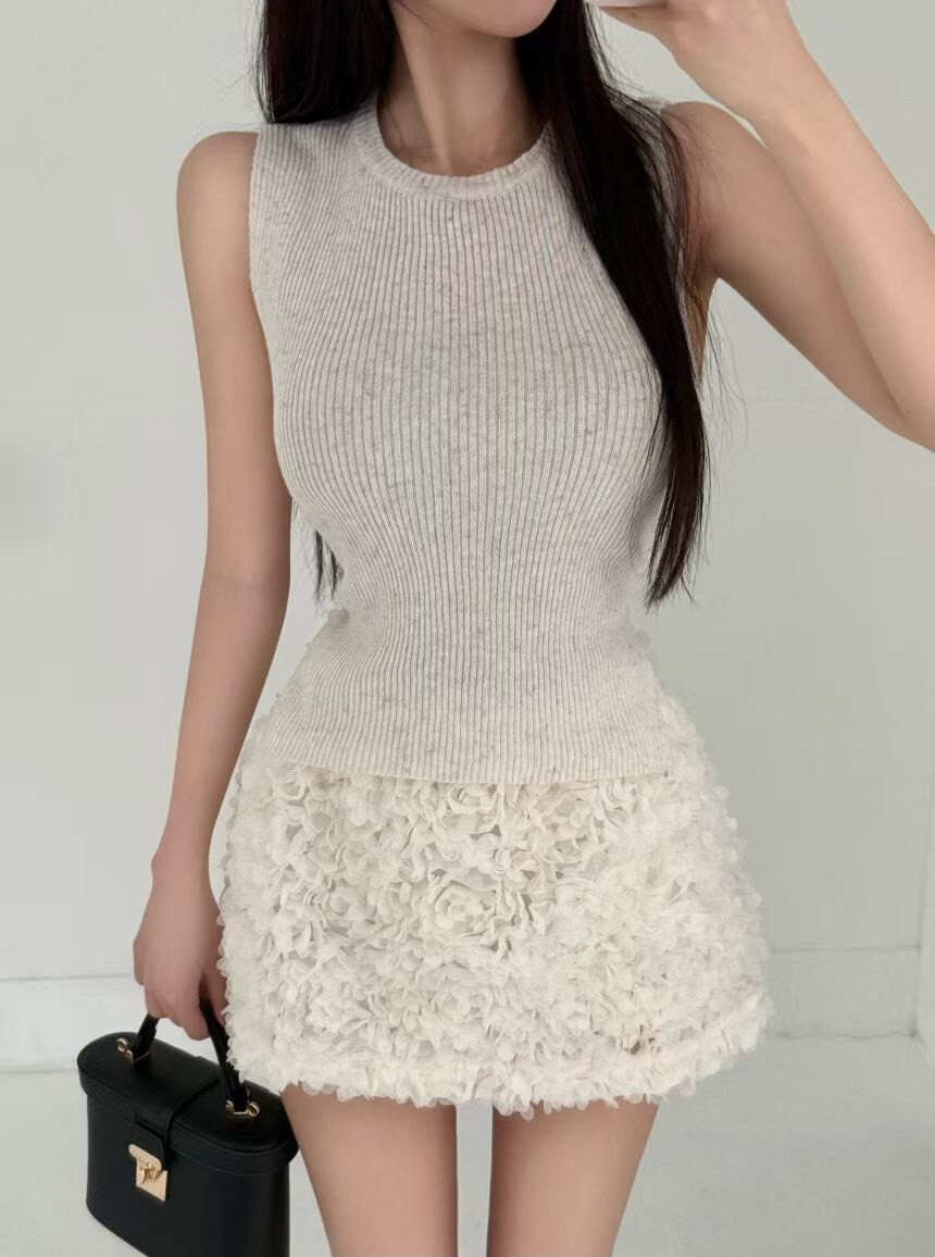 THE HEXX 法式氣質立體花瓣褲裙