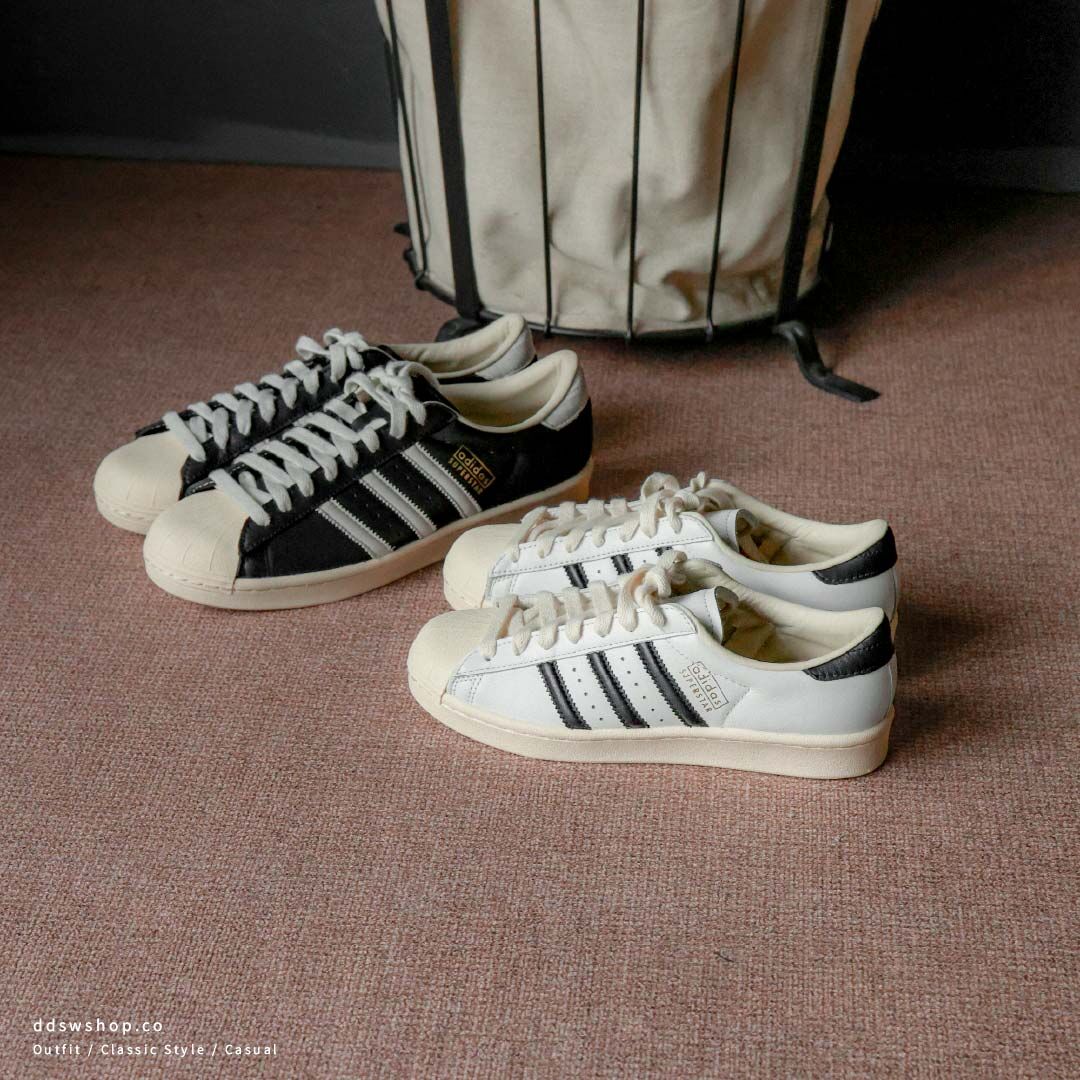 "代購" Adidas Superstar Vintage 皮革 復古鞋 黑色/白色