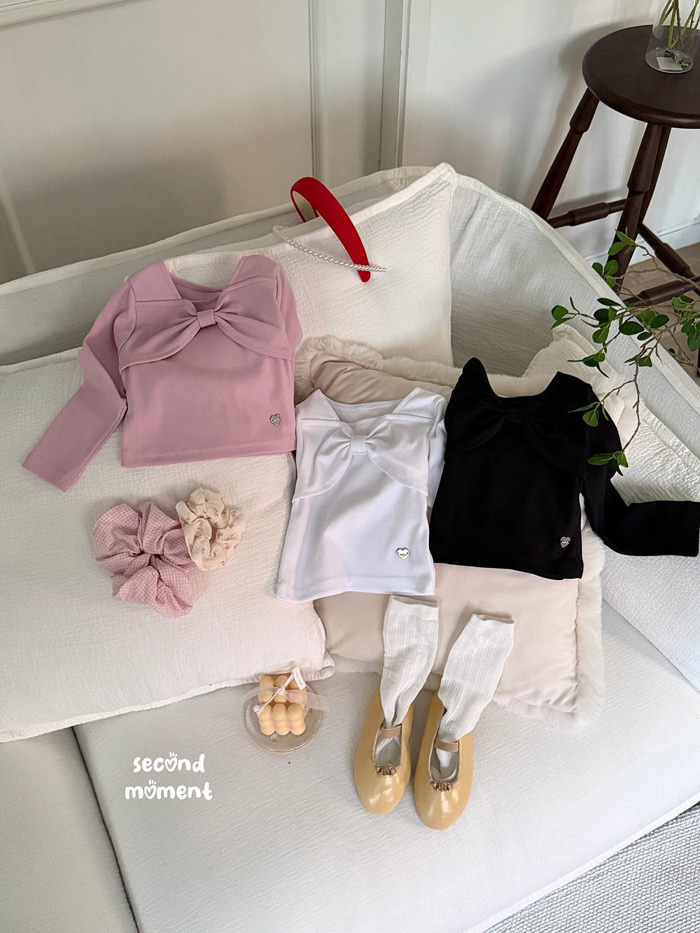 正韓春second moment  三色銀標蝴蝶領上衣