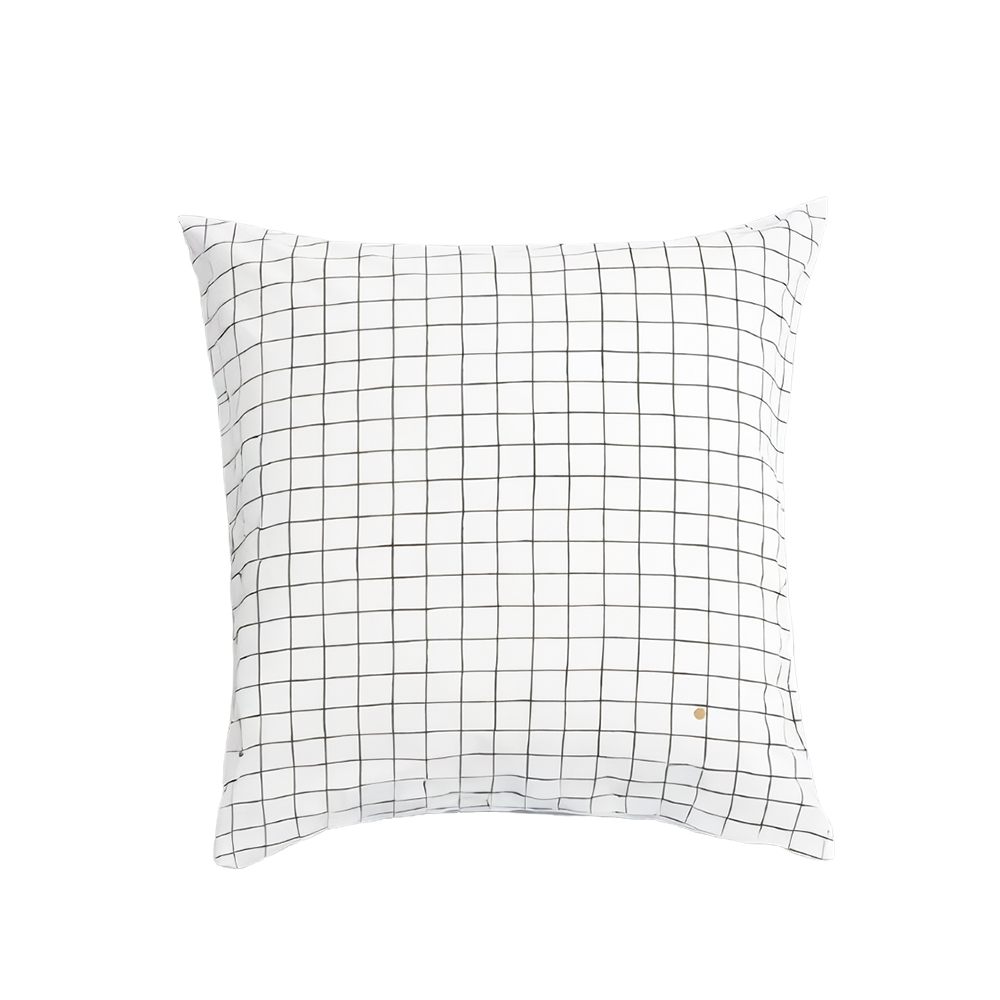 (預購3/31)法國La cerise sur le gâteau 有機棉方形枕套-大格紋