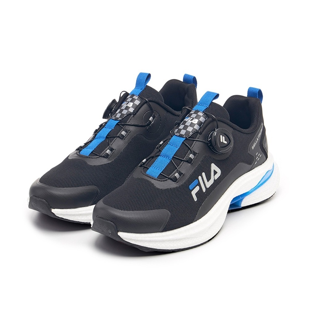 【下殺↘ $1290】FILA 慢跑鞋 黑藍 旋鈕 BOA 免鞋帶 運動鞋 男 1J312Y083