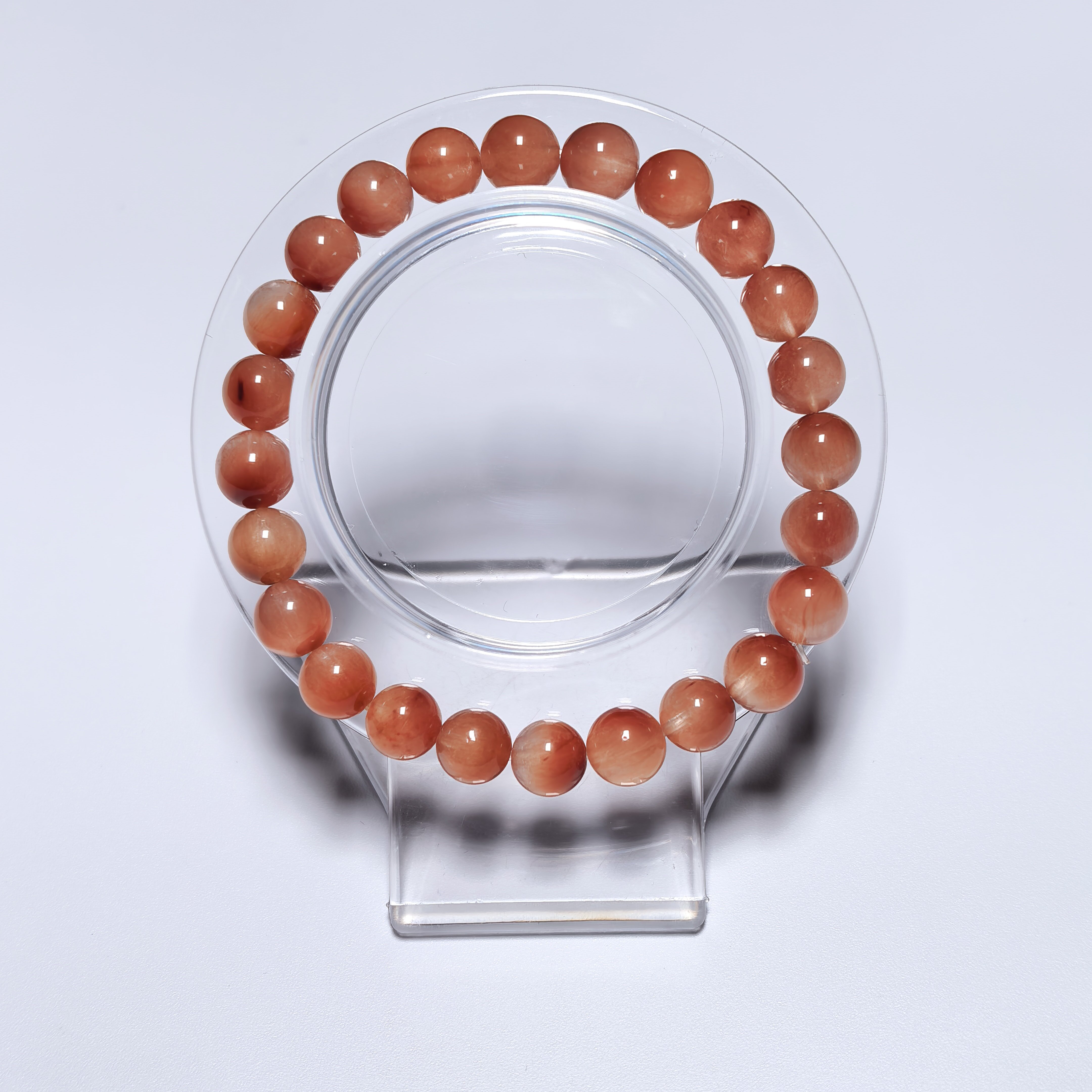 蜜桃色紅兔毛手串8m+ CH919