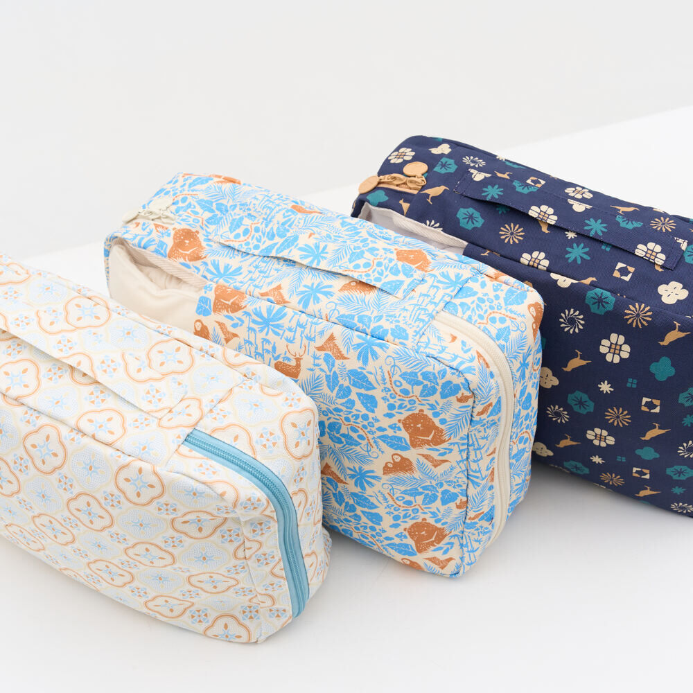 印花樂旅行收納袋/經典花色/沉穩藍