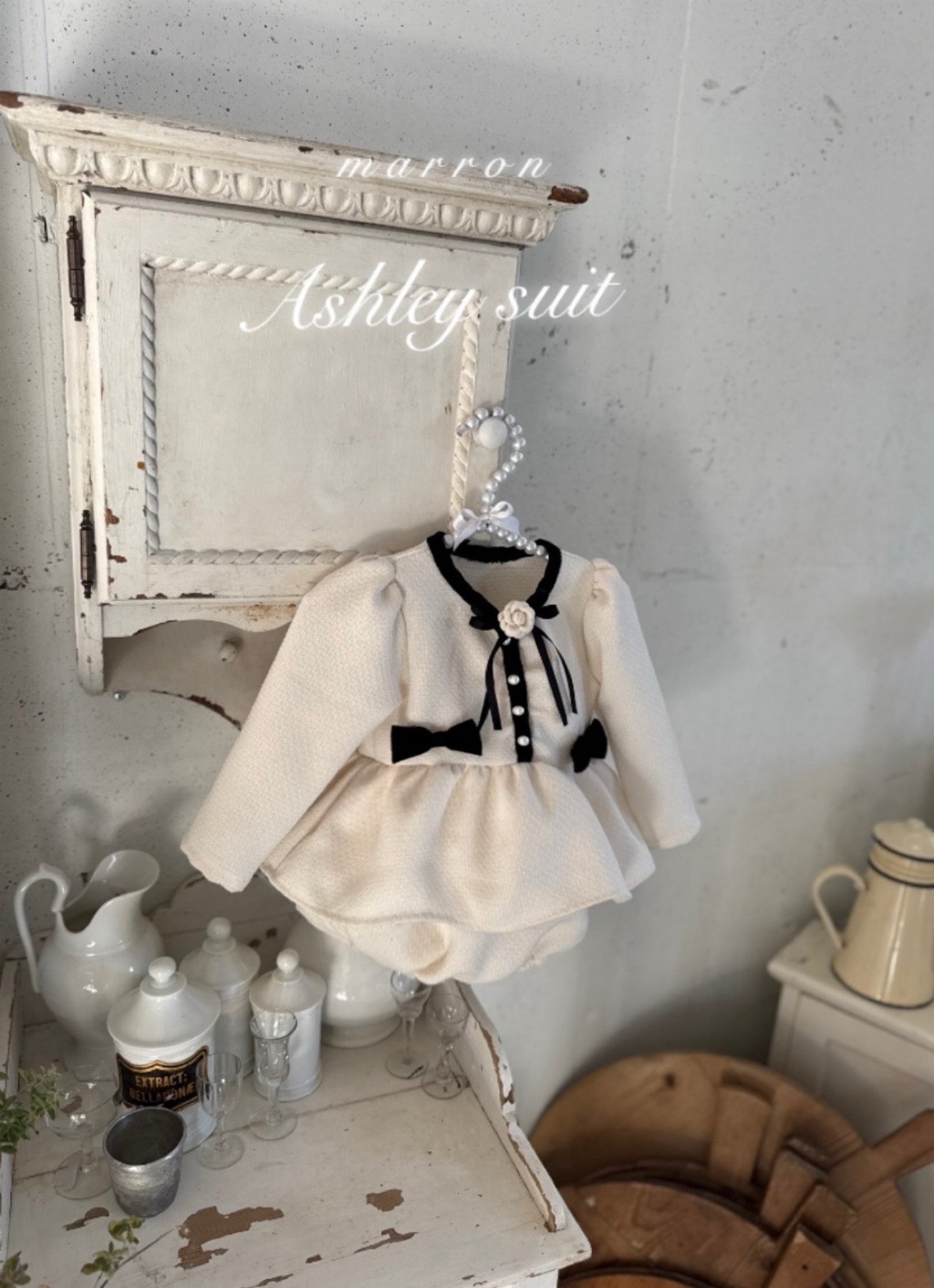 韓國🇰🇷marron 質感剪裁蝴蝶結包屁裙(6-18m)