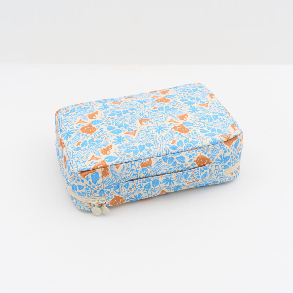 印花樂旅行收納袋/山林朋友/橘藍