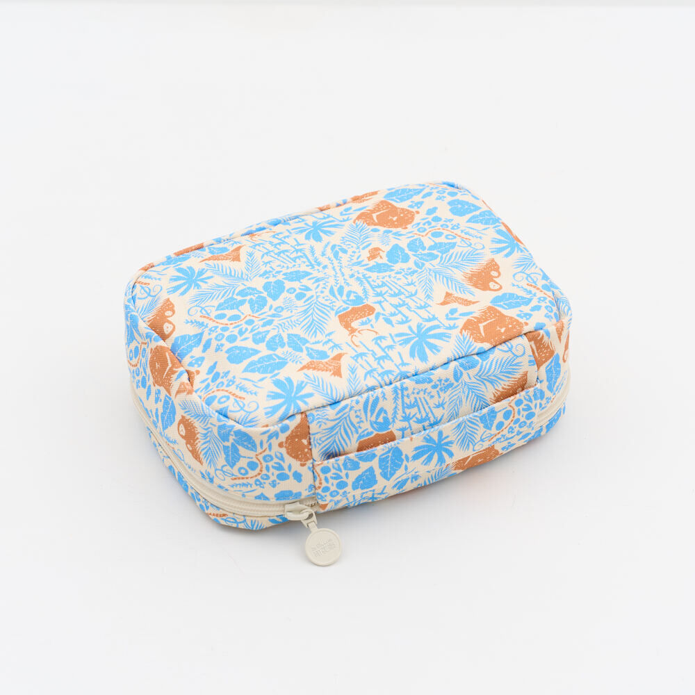 印花樂旅行收納袋/山林朋友/橘藍