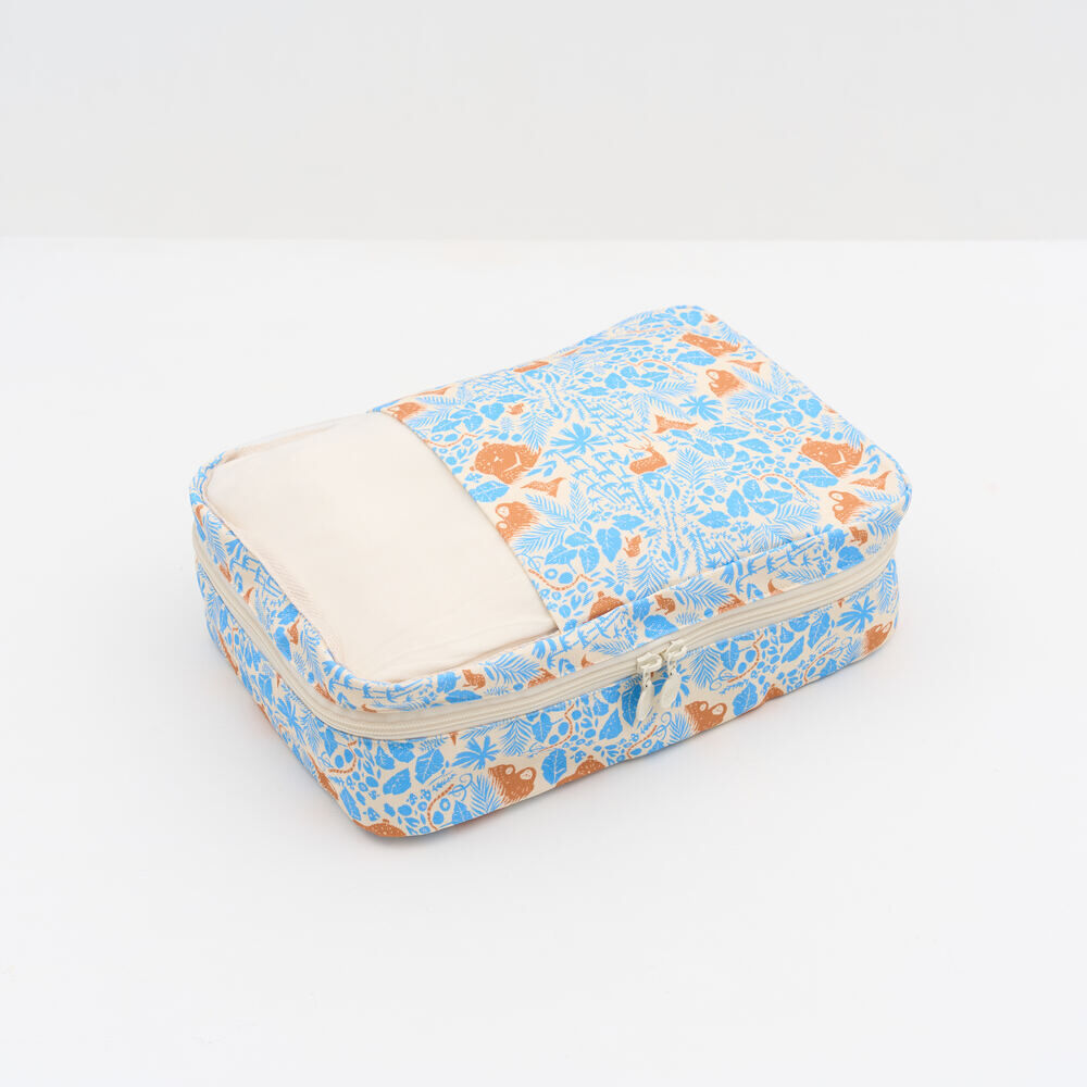 印花樂旅行收納袋/山林朋友/橘藍