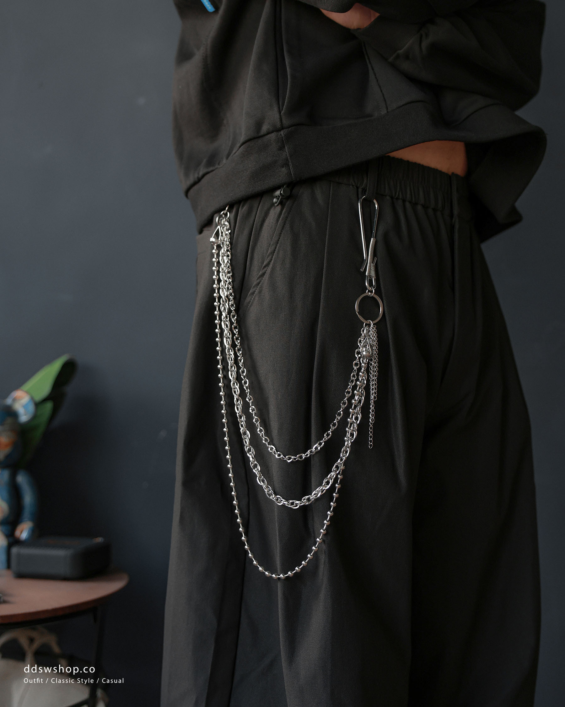 D.CLOSET 褲鏈 多層次鋼鍊 ACC2