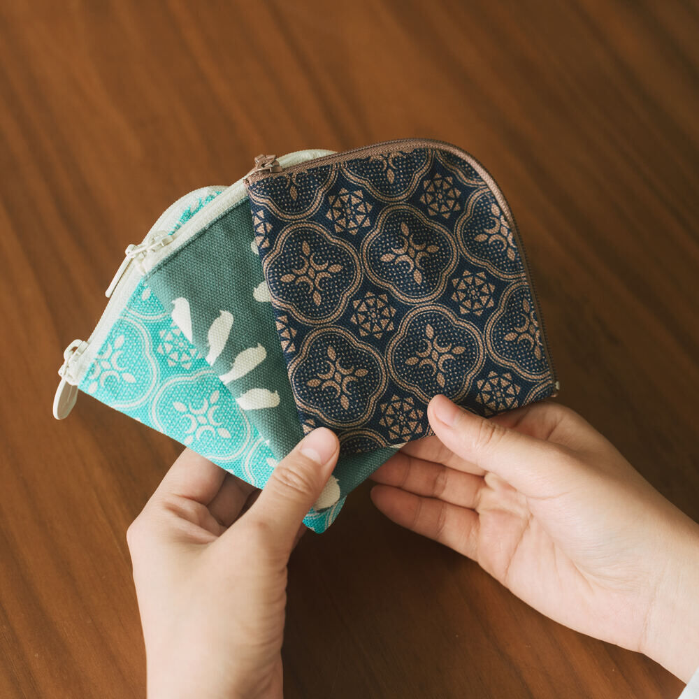 印花樂拉鏈卡片零錢包/玻璃海棠/冰晶藍綠