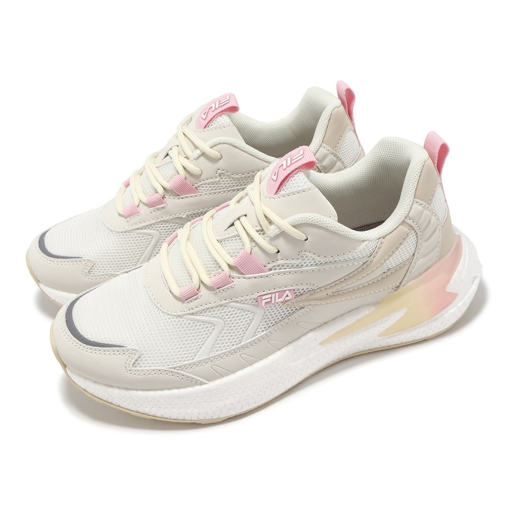 【下殺↘ $1290】FILA 休閒鞋 STARSHIP 米白粉 復古 運動鞋 女 5J301Y115