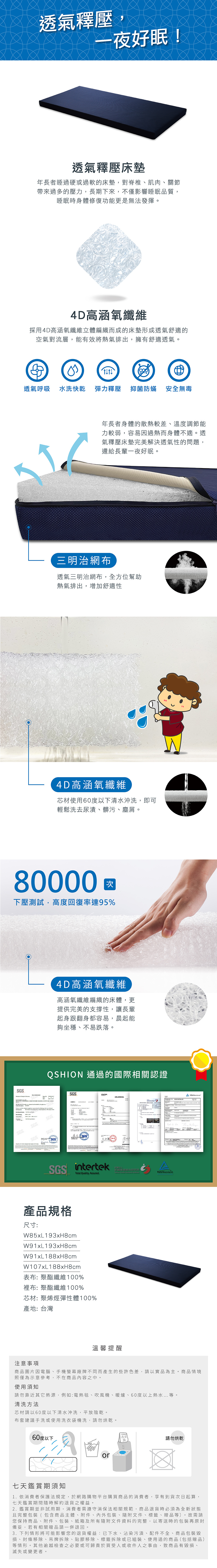 透氣釋壓床墊，長照病患，長輩，褥瘡患者使用