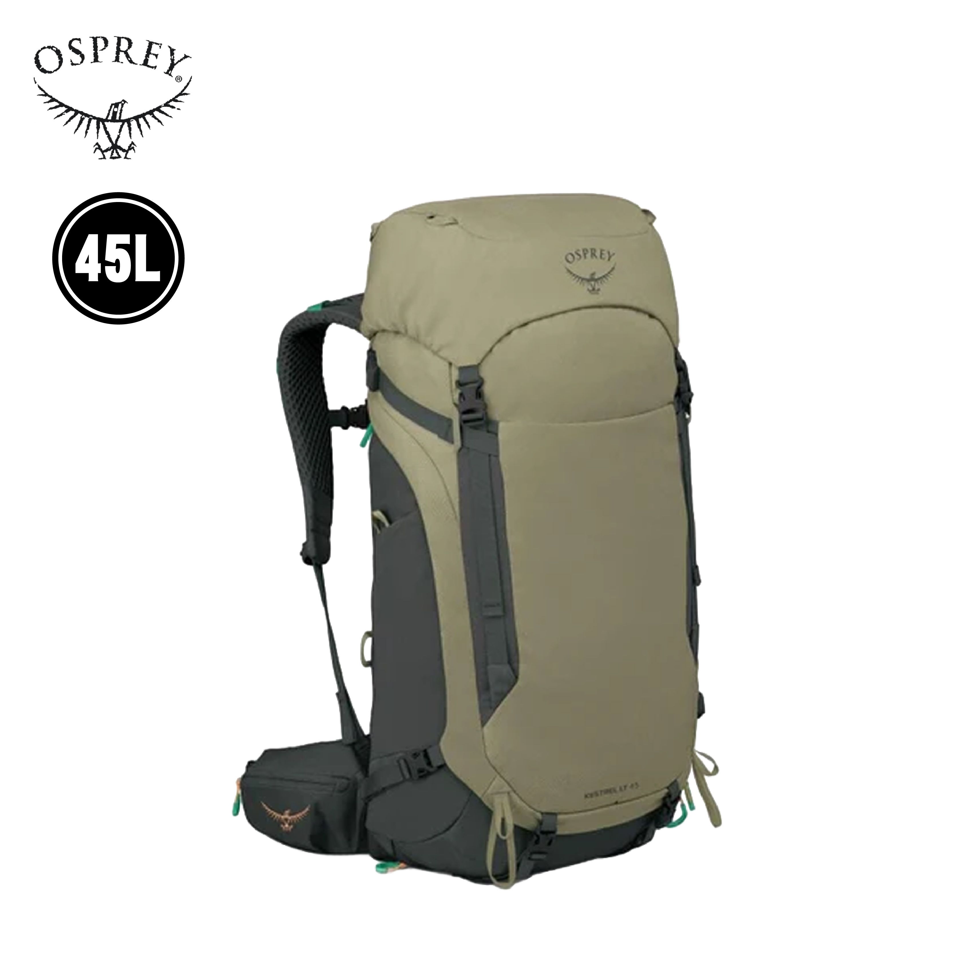 Osprey 美國 Kestrel LT 45L 專業登山背包 (橄欖棕) 72OS007452
