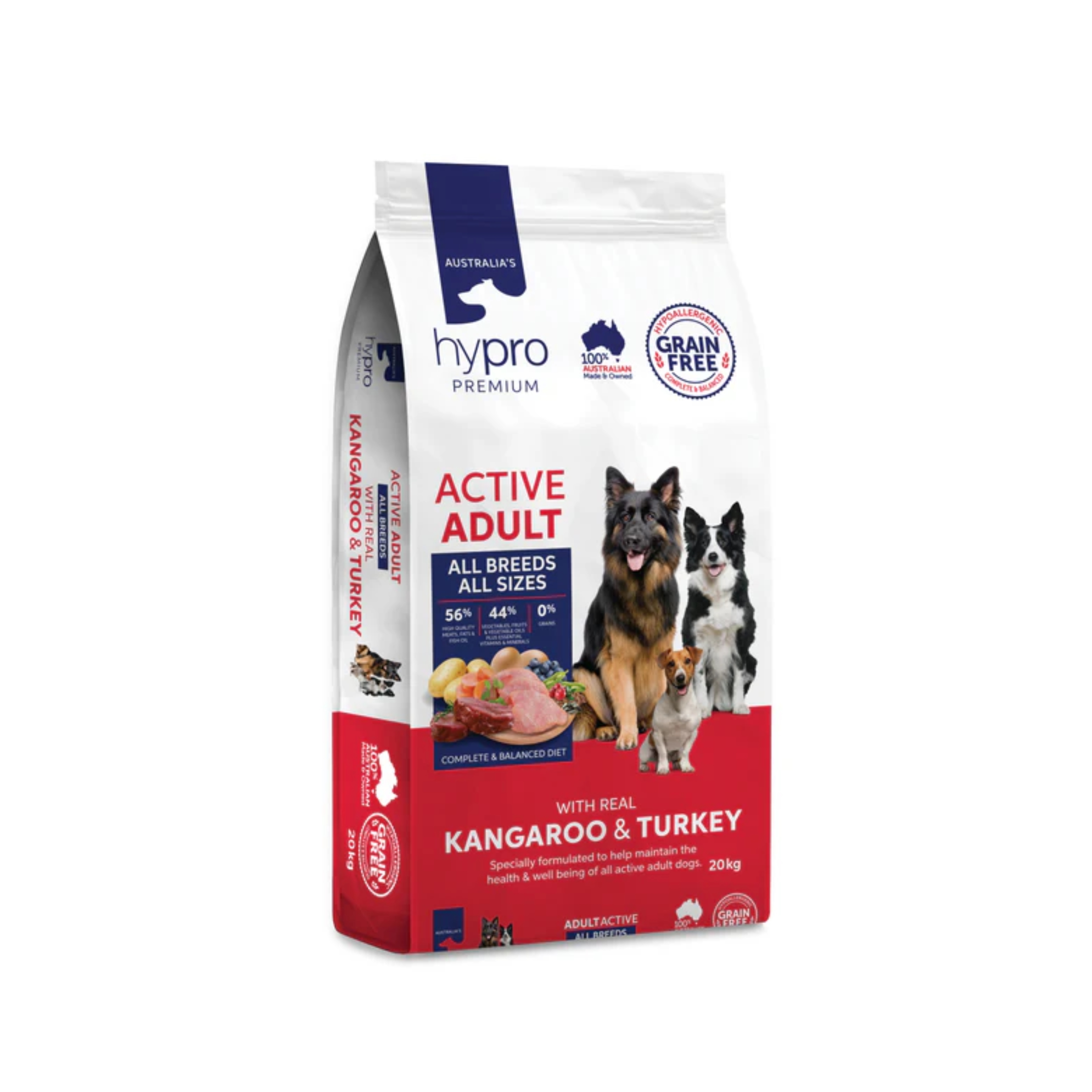 Hypro Premium 無穀物主食工作犬糧 (袋鼠+火雞) 20kg