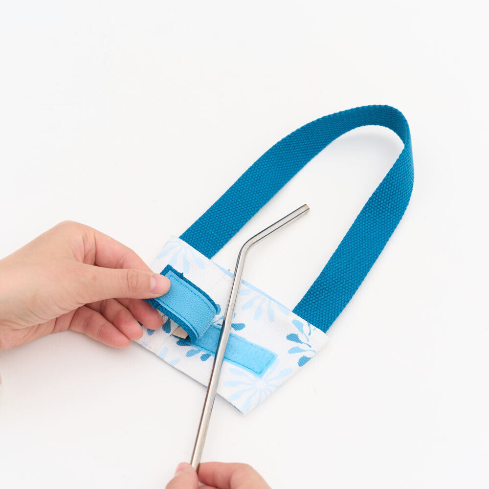 印花樂飲料杯吸管提帶/烏秋圈圈/晴空藍