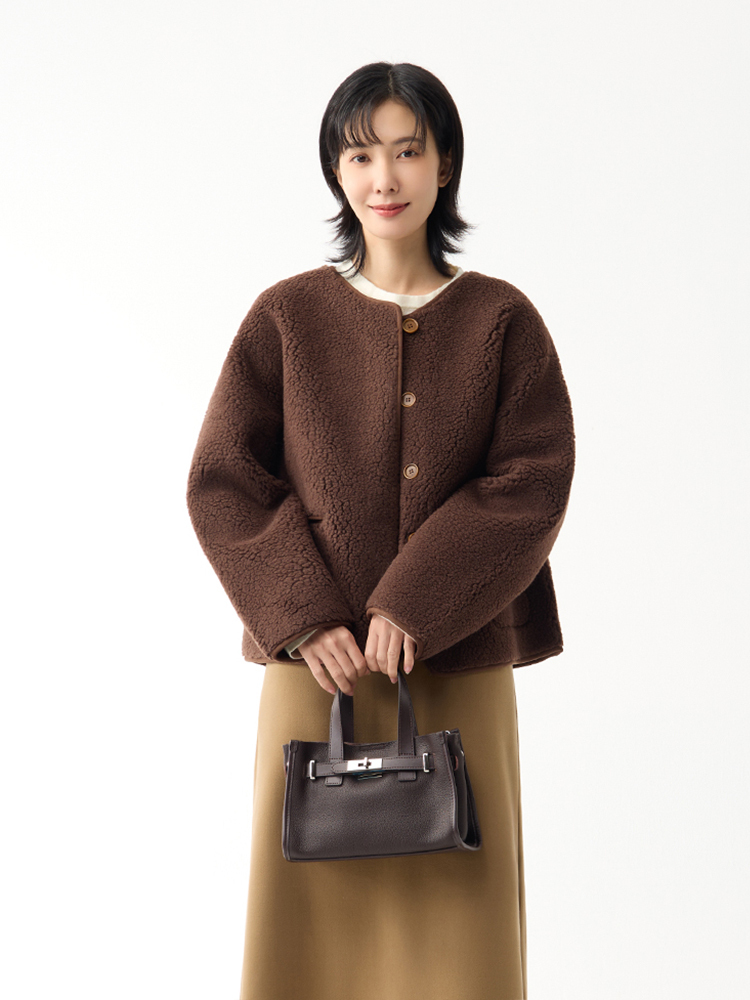 2603 Ted雙門襟羔毛外套(30%羊毛)