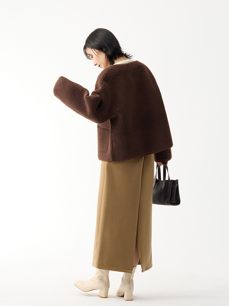 2603 Ted雙門襟羔毛外套(30%羊毛)