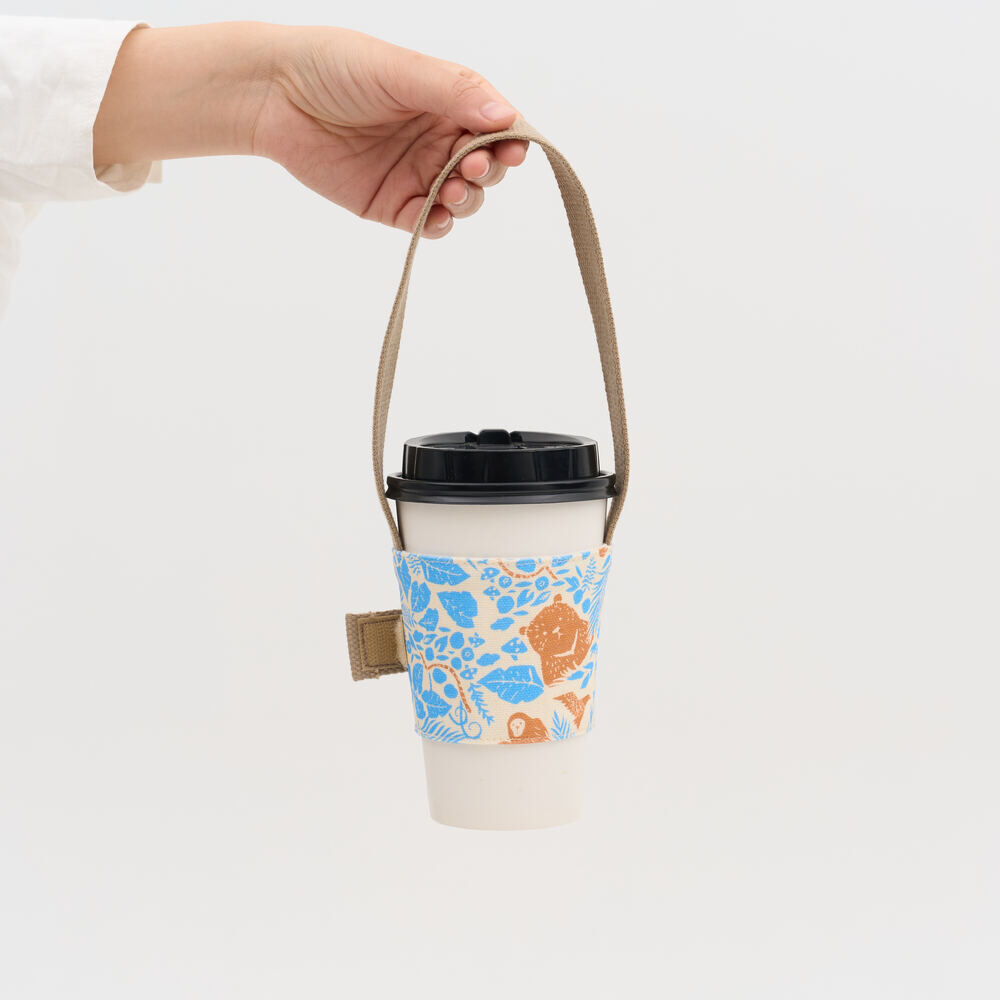 Take-Out Cup & Straw Holder/Mountain Friends/Blue