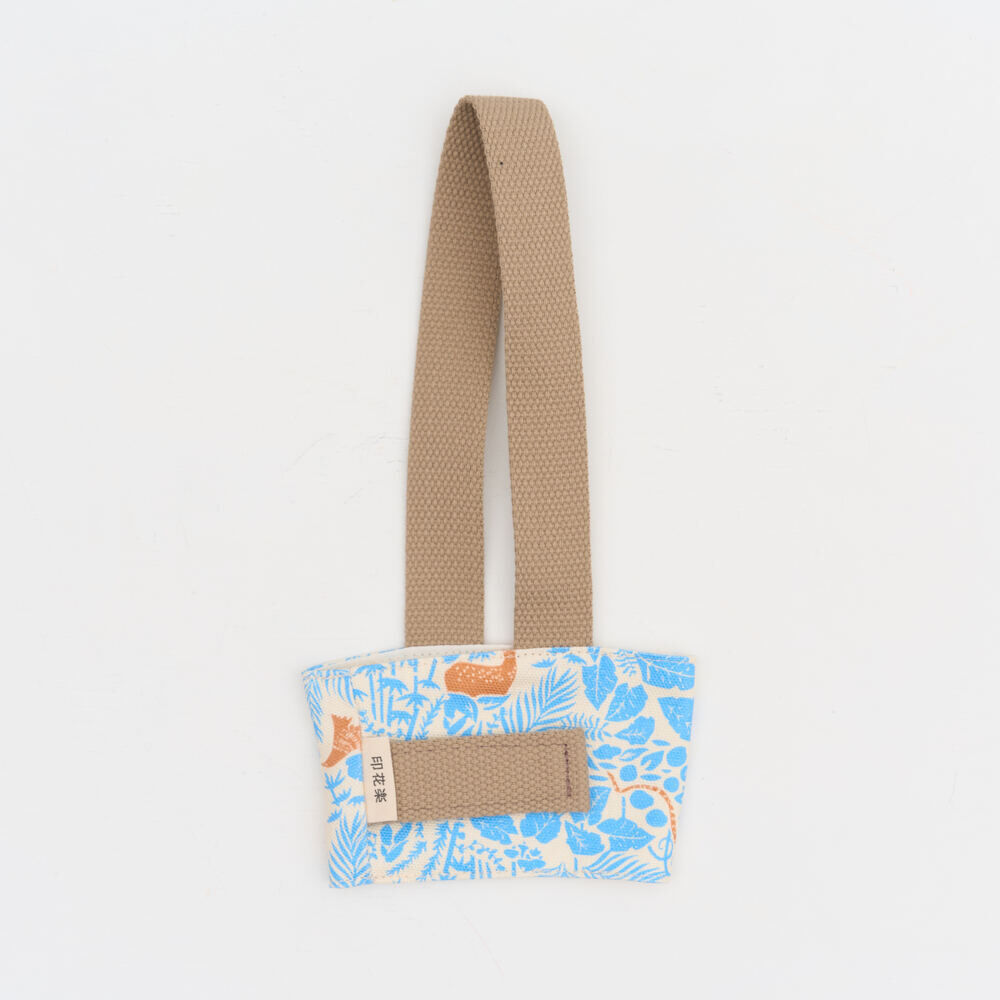 印花樂飲料杯吸管提帶/山林朋友/橘藍