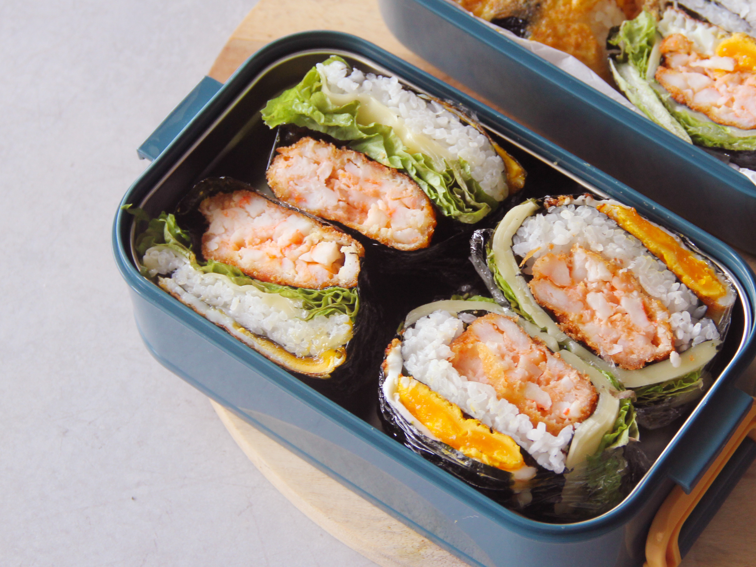 蝦排方形摺疊飯糰