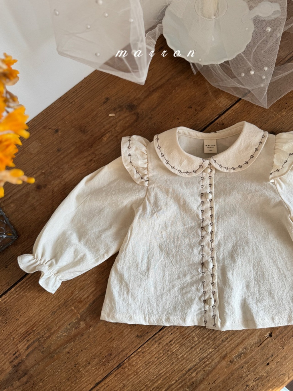 韓國🇰🇷marron 串串愛心襯衫(XS-L)