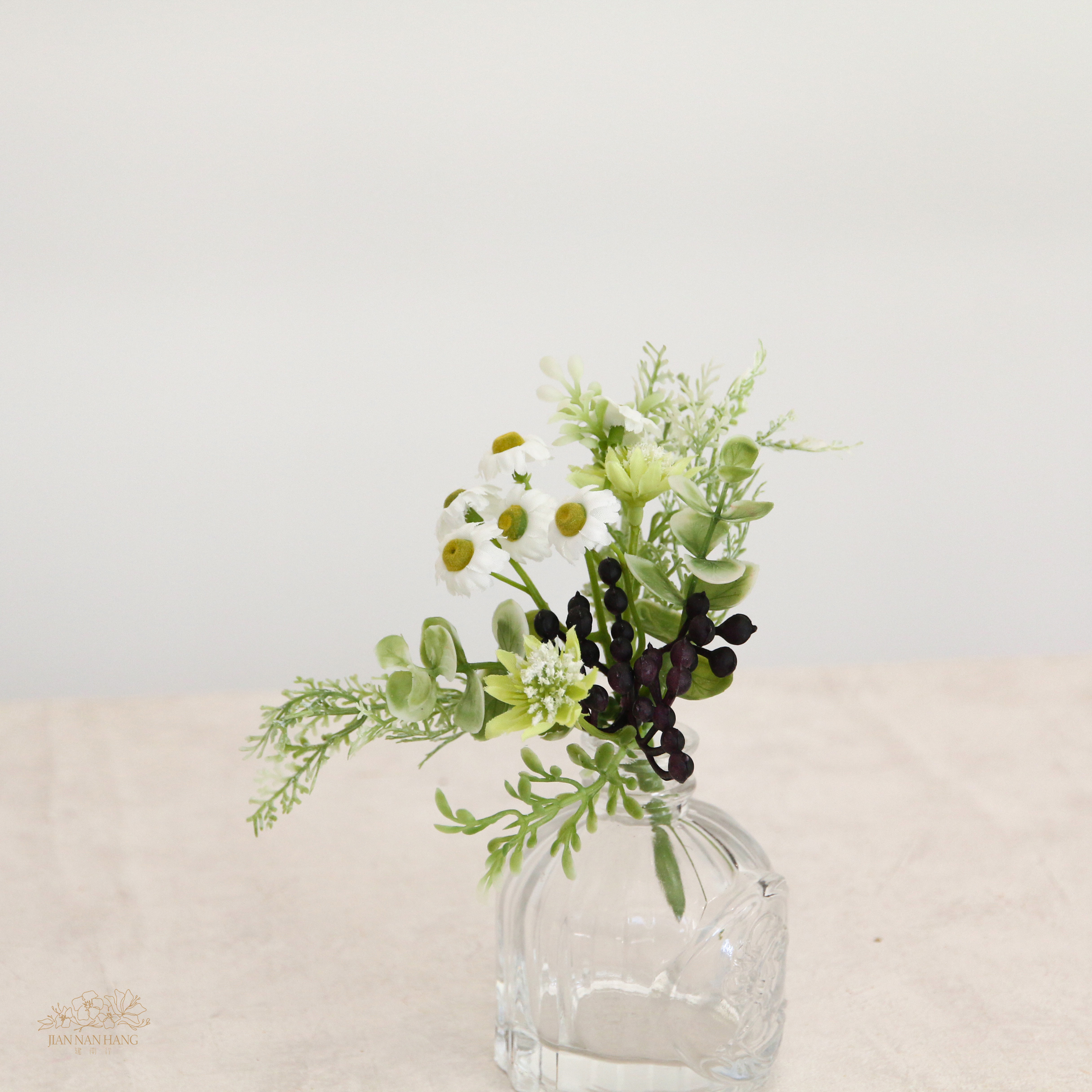 人造花 雛菊混和灌木 3色