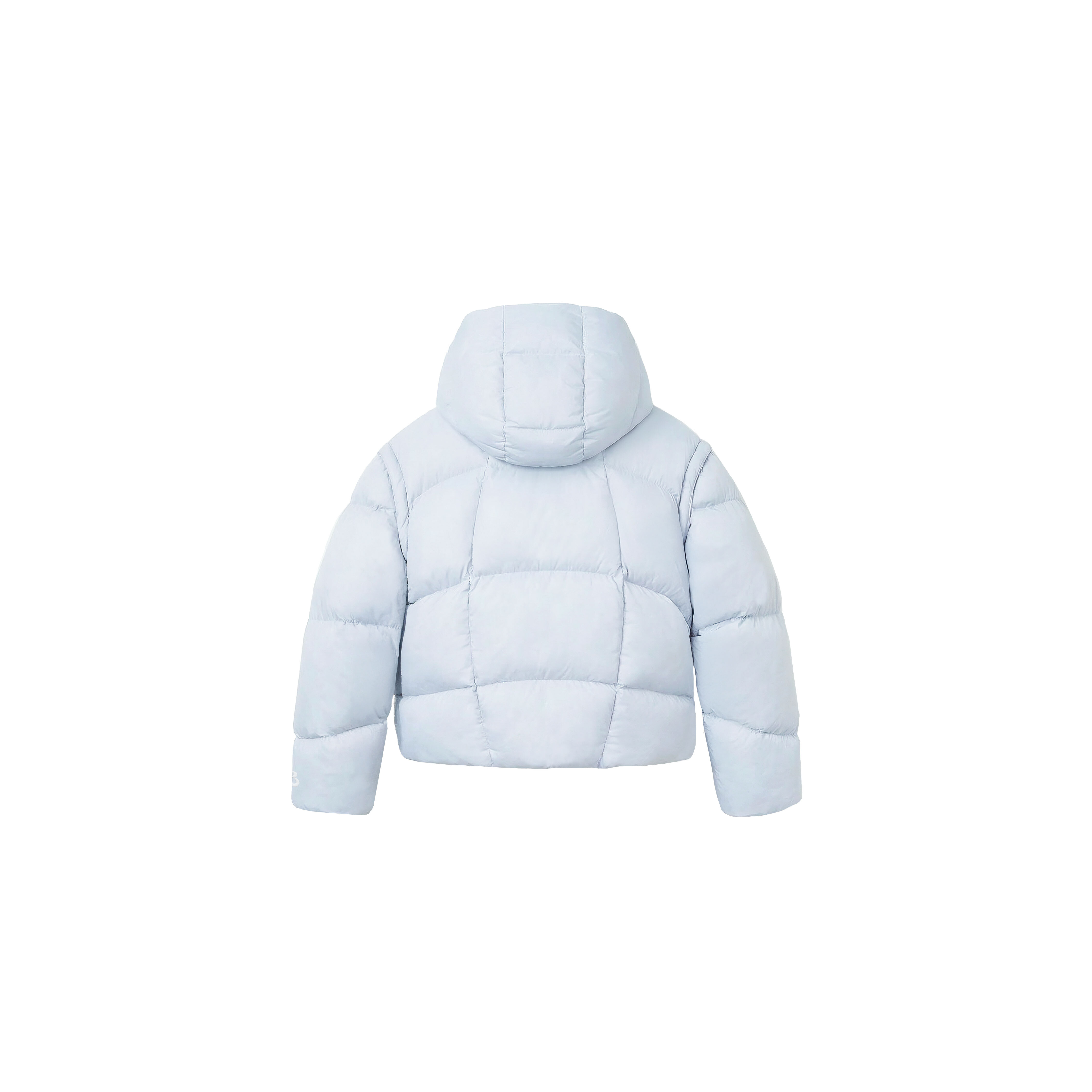 立體羽絨連帽外套 - 冰川藍