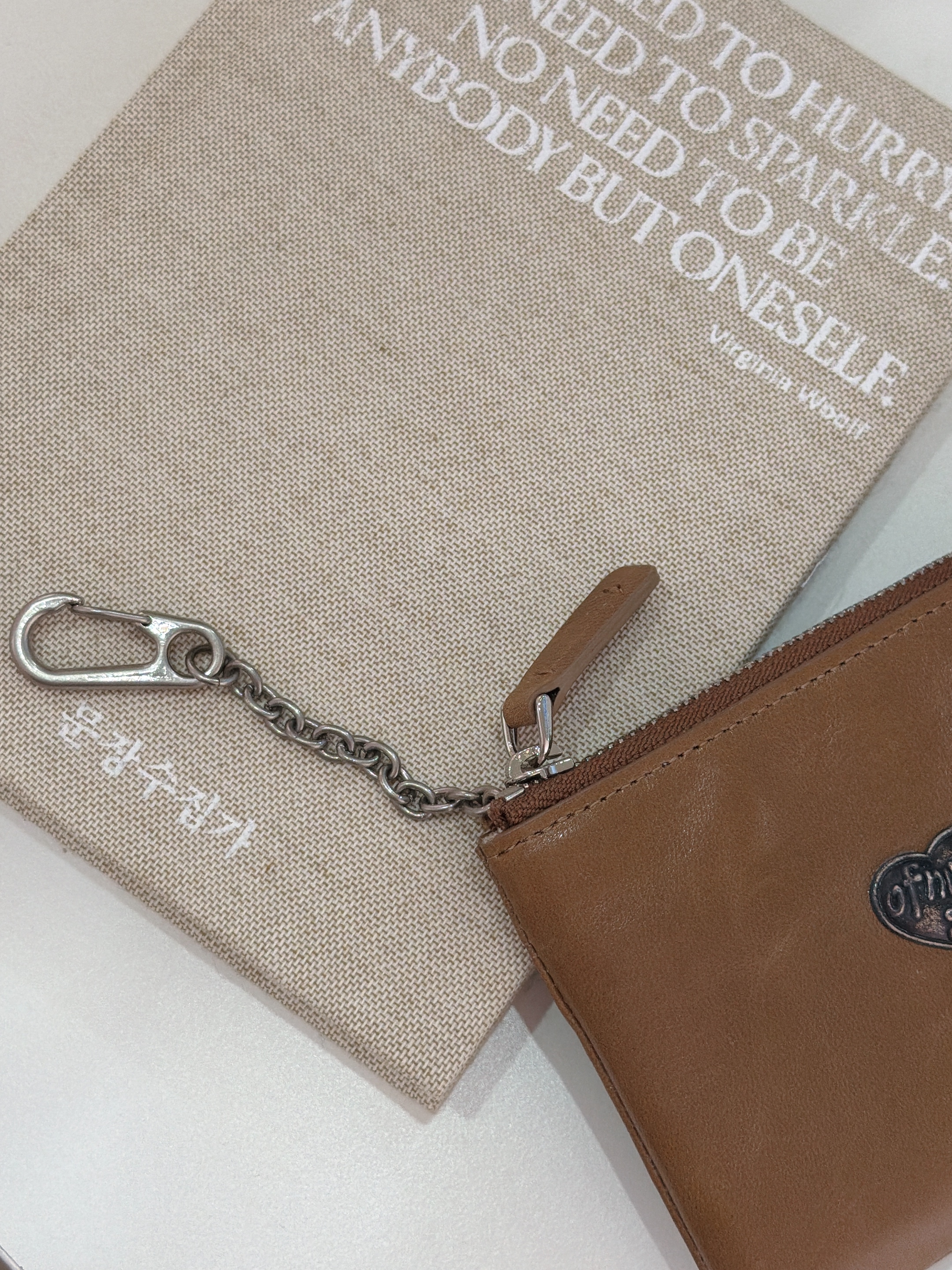 韓製高級真皮復古愛心零錢小包