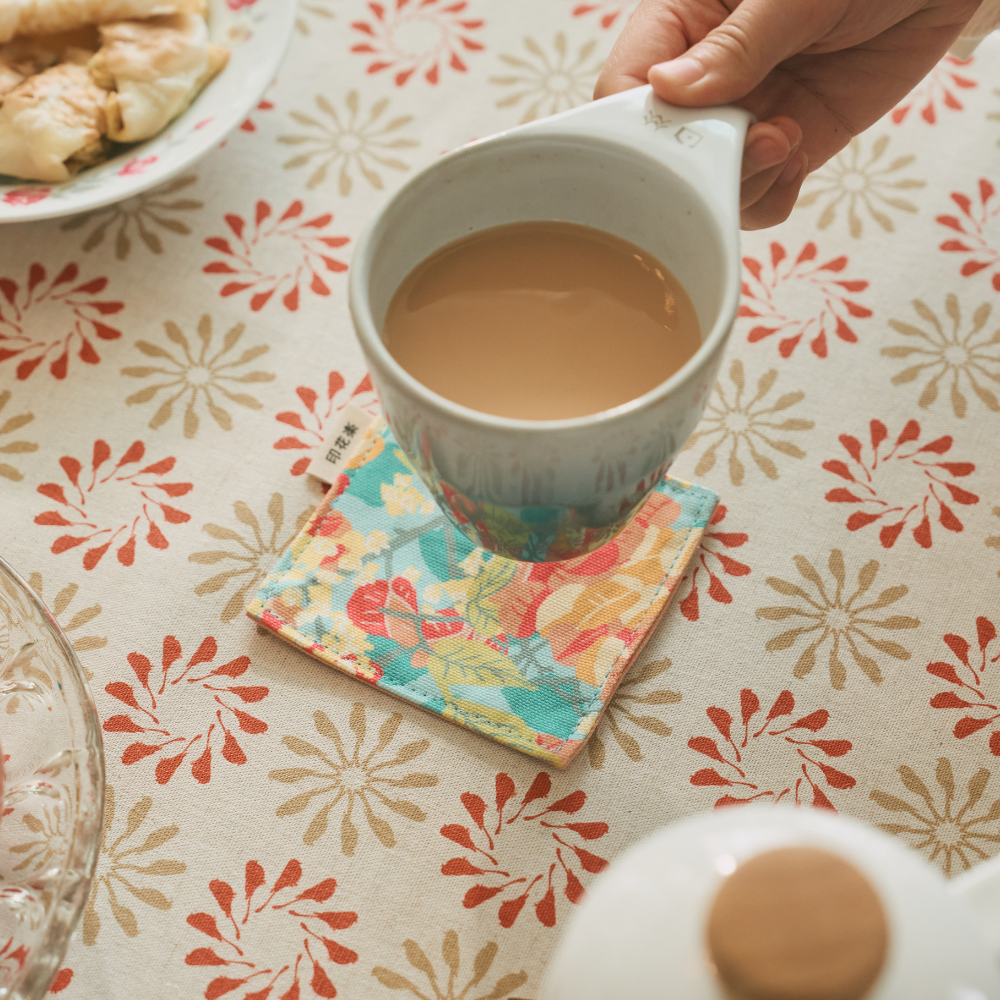 印花樂印花布杯墊二入組-10x10/台灣原生樹/台灣欒樹