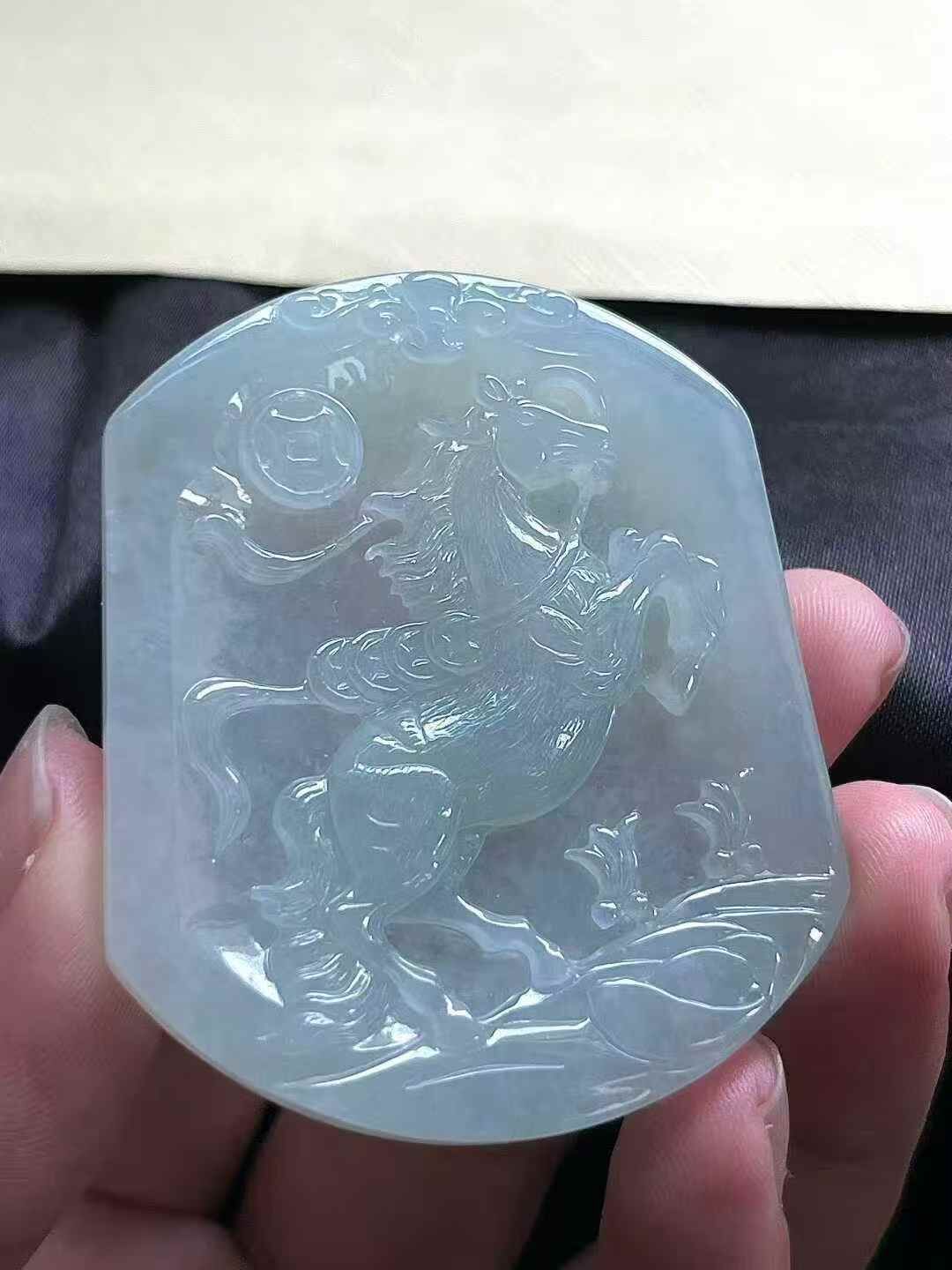 翡翠生肖馬牌,天然翡翠A玉, 緬甸玉, Jade, Jadeite