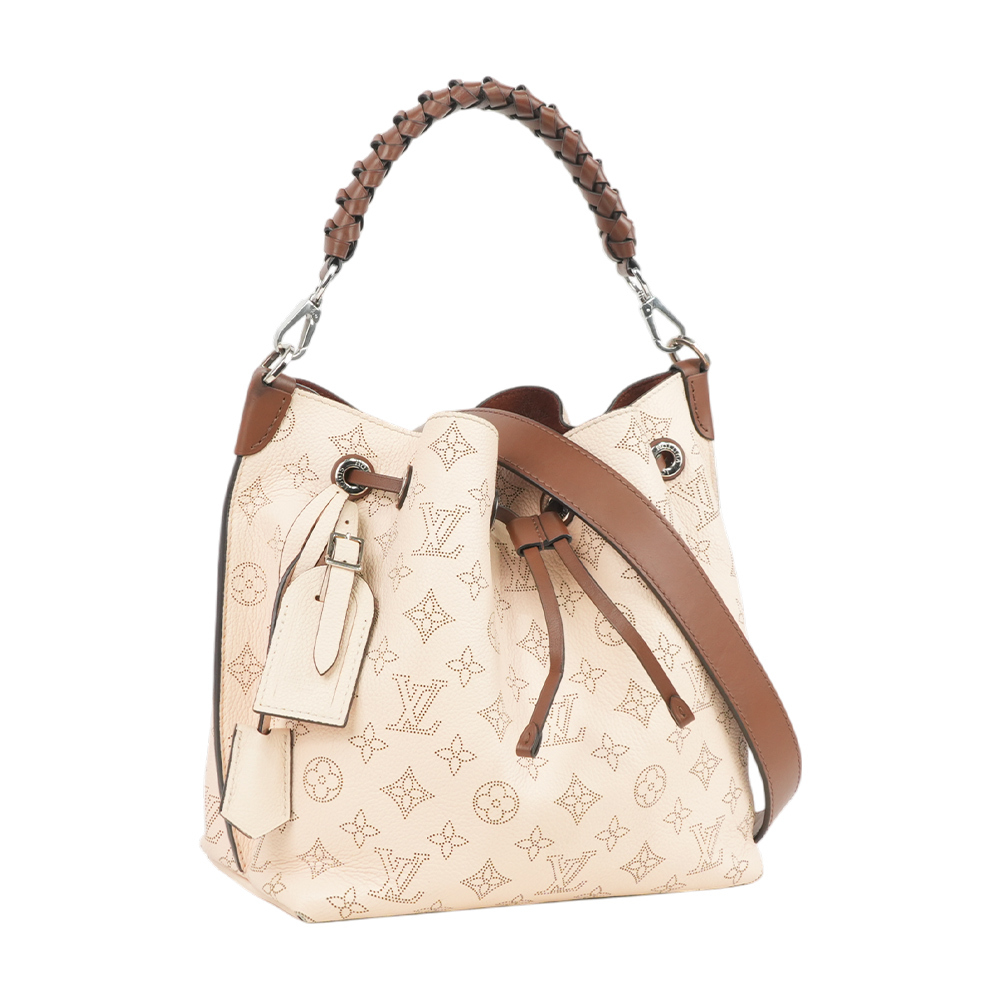 【Louis Vuitton】Muria 雕花洞洞牛皮二用水桶包(奶油色)