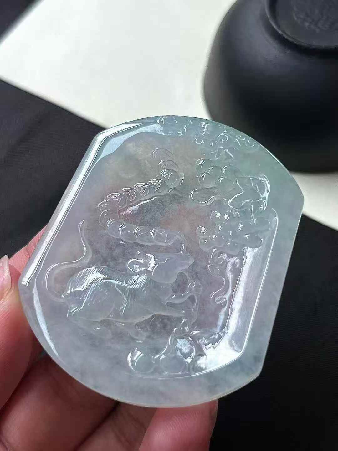 123313 翡翠生肖鼠牌