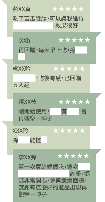 豐傑苦瓜胜肽，獲得顧客97%滿意度