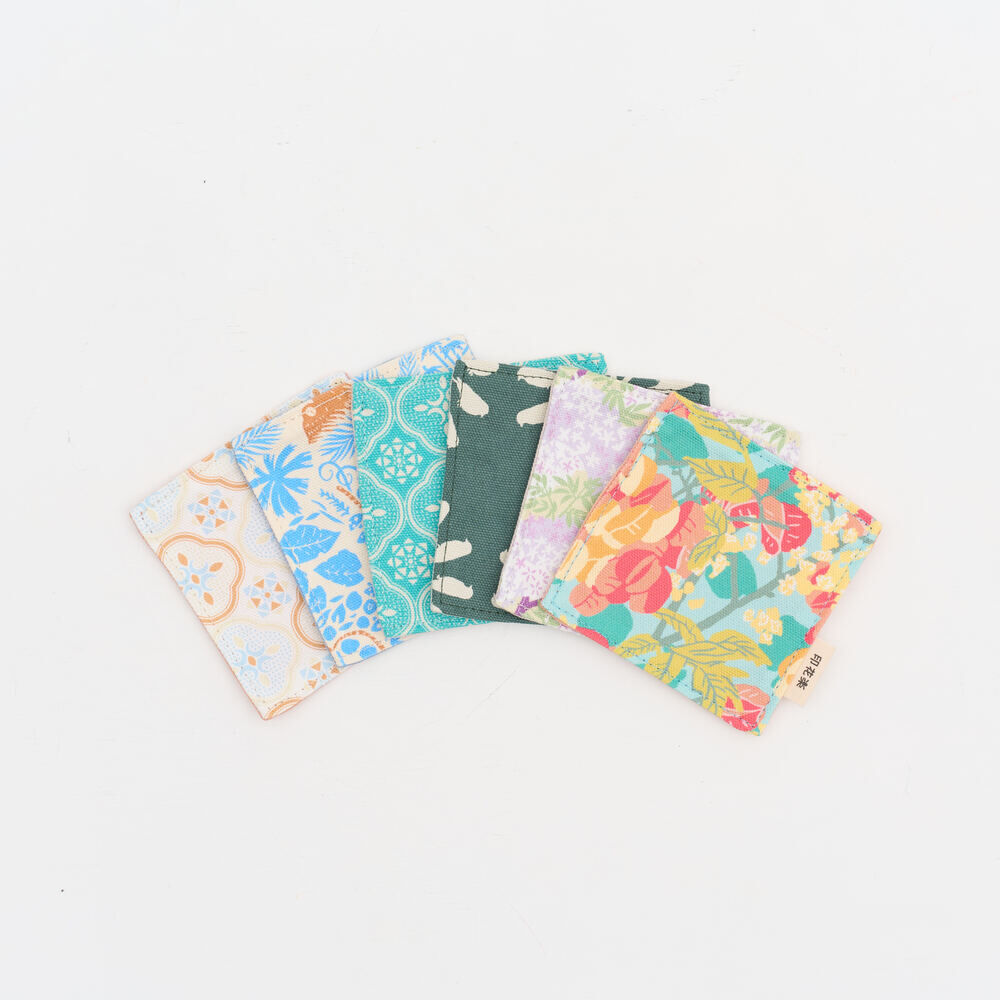 印花樂印花布杯墊二入組-10x10/玻璃海棠/冰晶藍綠