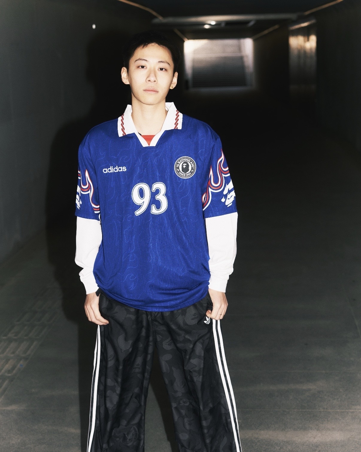 BAPE X ADIDAS SSL FLAME JERSEY 火焰 運動上衣 翻領 球衣 短袖 男款 KF4914 / 預購