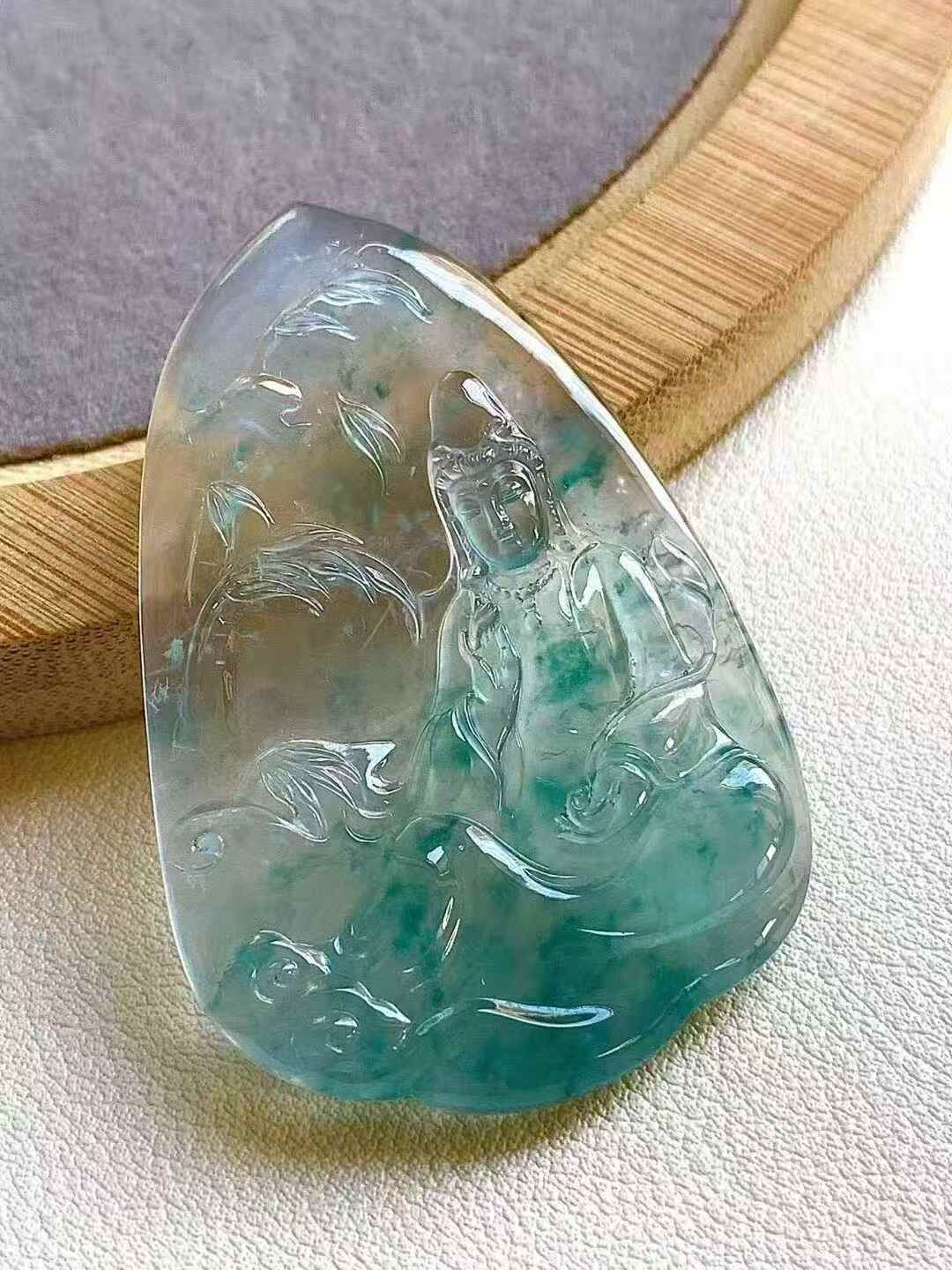 翡翠觀音牌,天然翡翠A玉, 緬甸玉, Jade, Jadeite