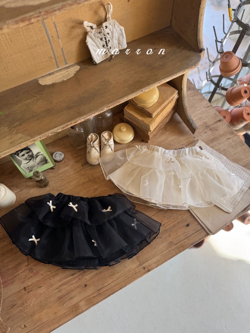 韓國🇰🇷marron 蝴蝶結紗裙(XS-L)