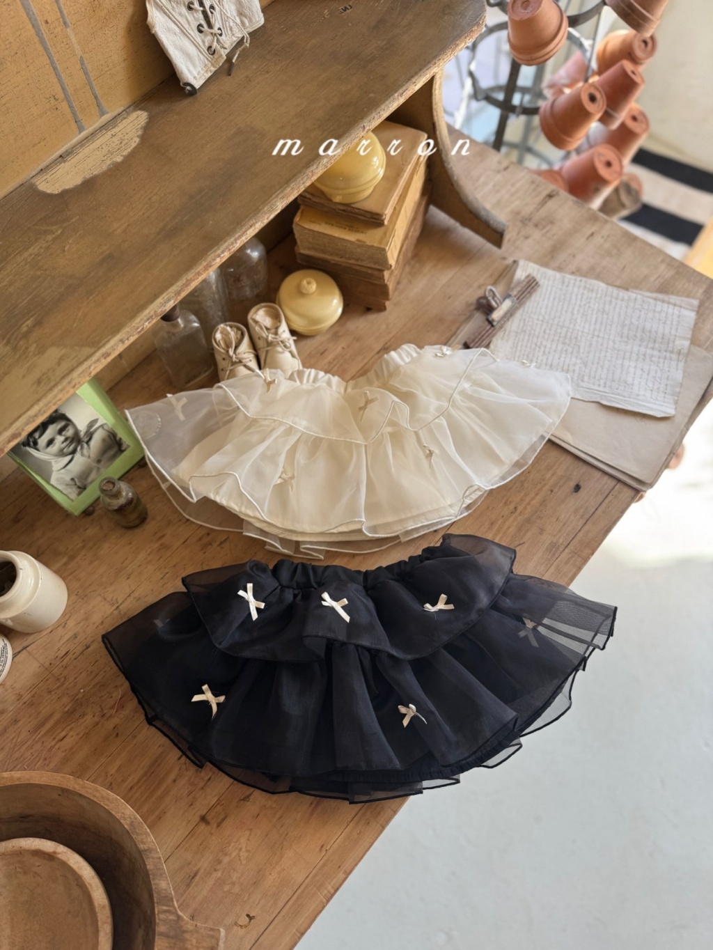 韓國🇰🇷marron 蝴蝶結紗裙(XS-L)