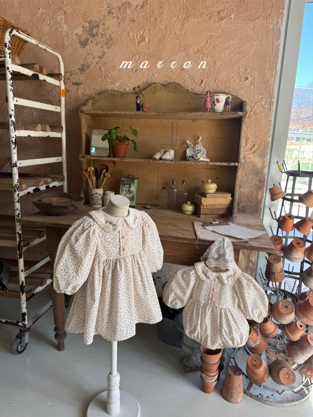 韓國🇰🇷marron 田園繡花領碎花洋裝(XS-L)