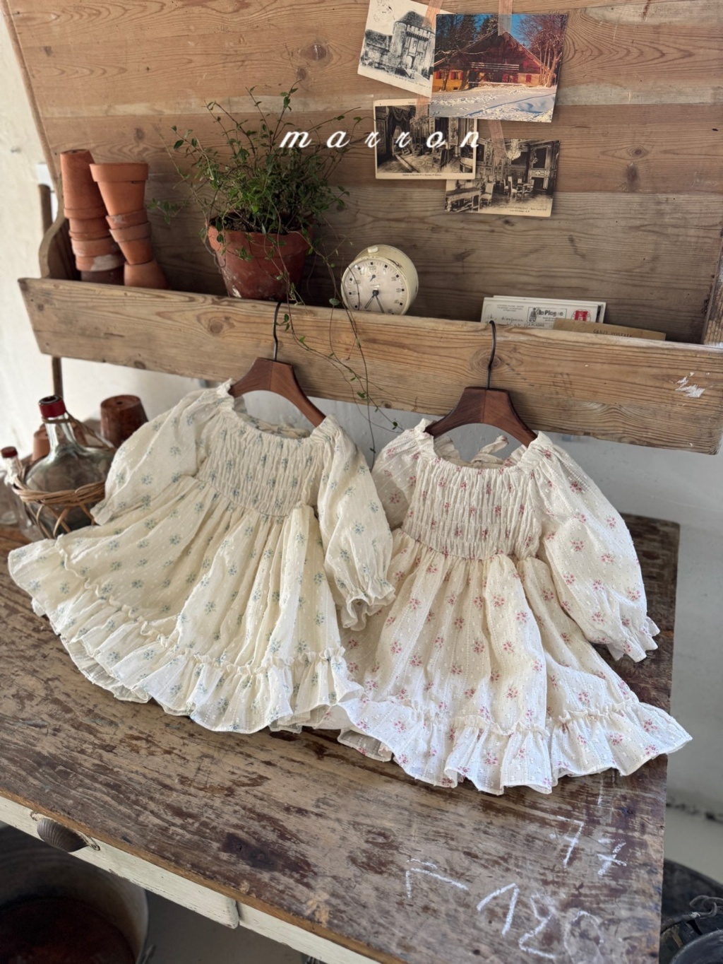 韓國🇰🇷marron 春色花束後綁帶洋裝(XS-L)