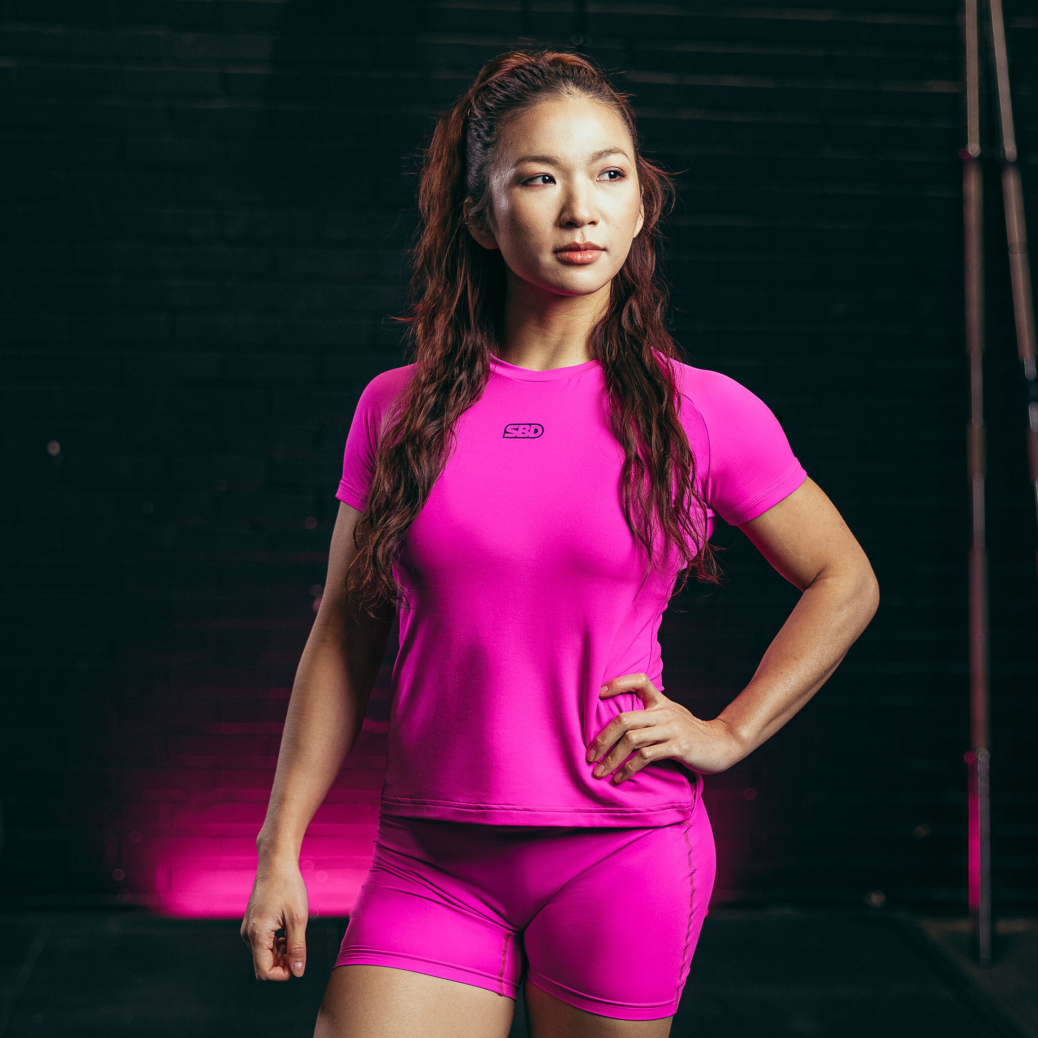 爆星系 訓練機能短袖上衣 女版 (星焰粉)