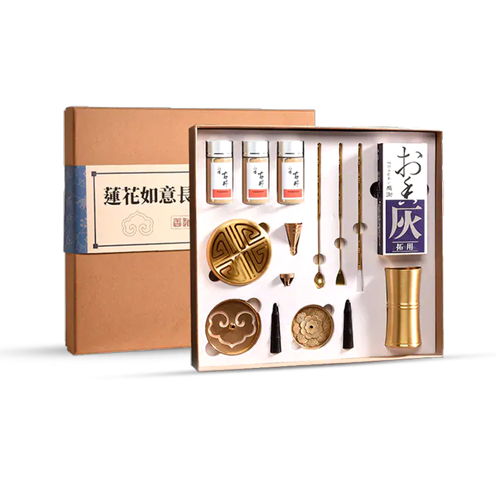 富山香堂蓮花如意長壽香道禮盒搭配白檀古邦香粉品香達人香道玩家必備