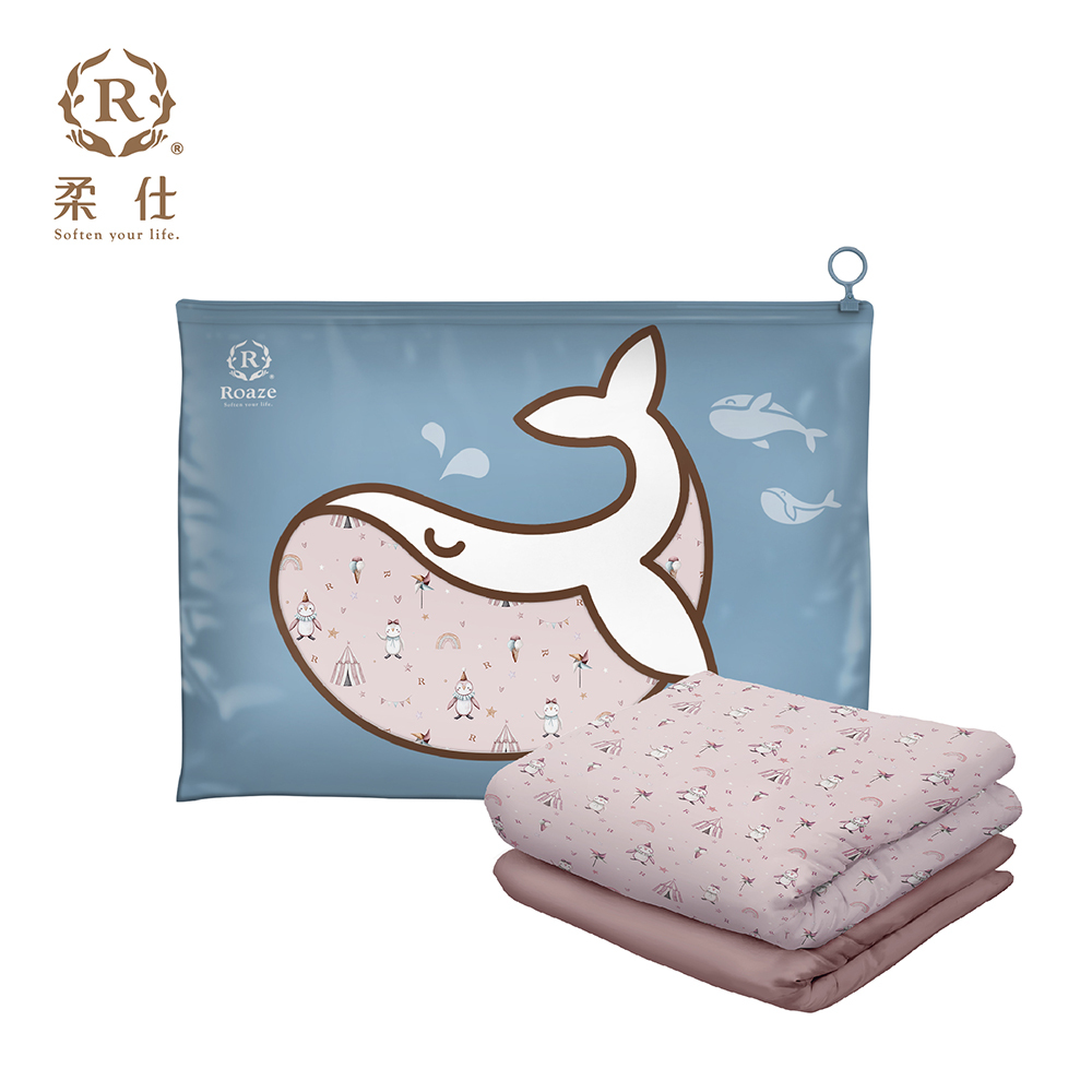 【Roaze 柔仕】雙面雲朵涼被 (大) | 企鵝團團轉-粉