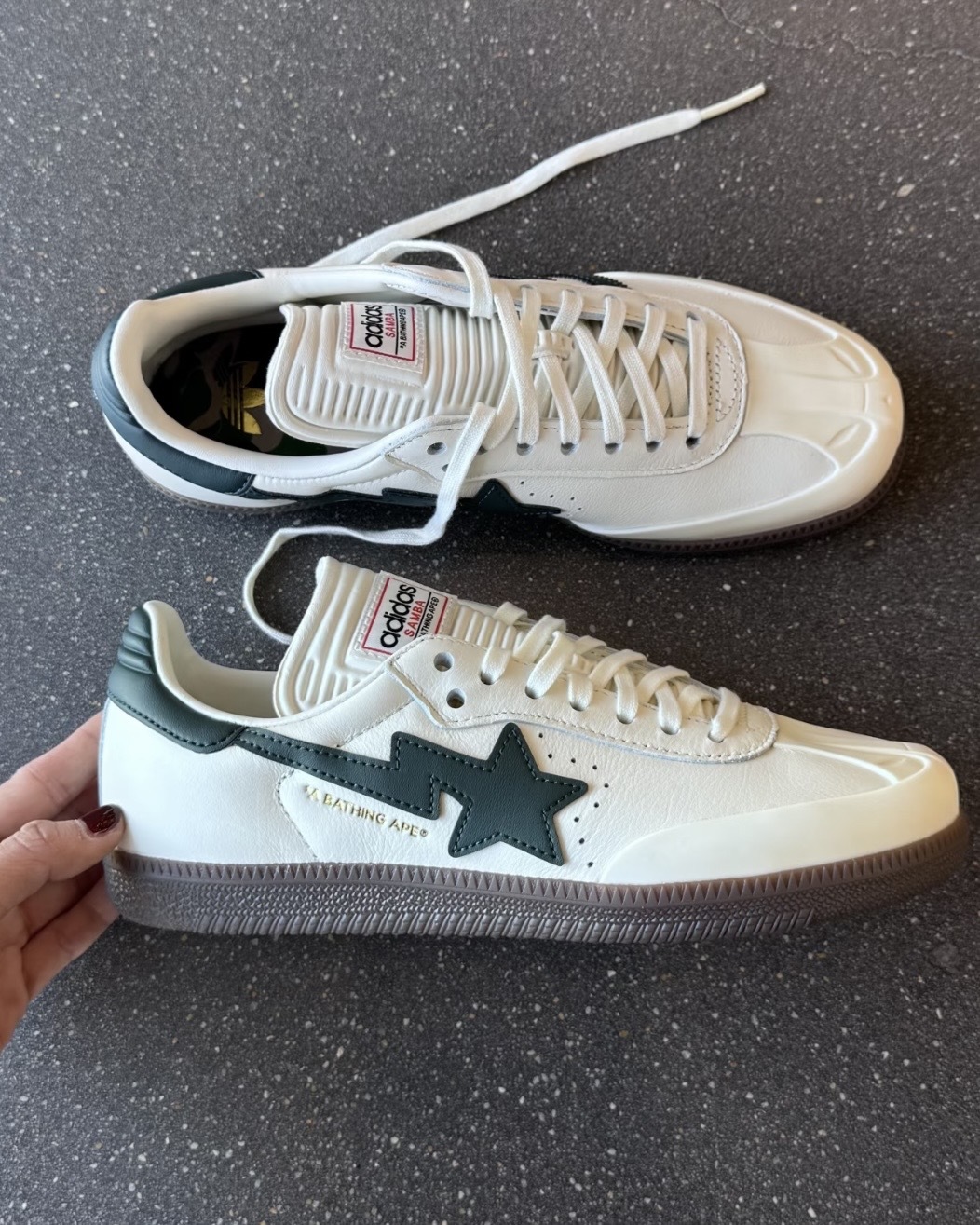 BAPE X ADIDAS SAMBA STA標誌 星星 奶油白 復古綠 焦糖底 男女鞋 KJ8852 / 預購