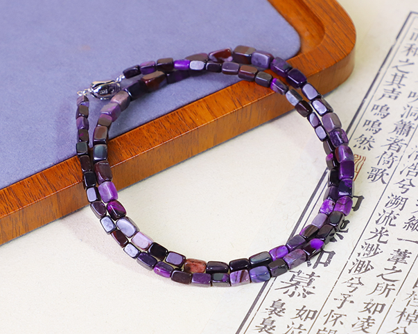 VH051 S925絲絨皇家紫頸鏈 連 證書