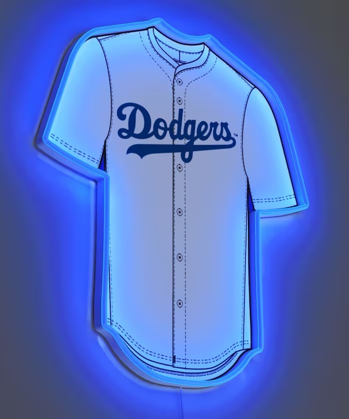 MLB x YELLOWPOP 聯名霓虹燈牌 洛杉磯道奇隊球衣款