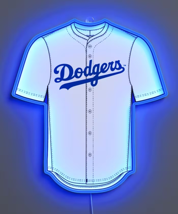 MLB x YELLOWPOP 聯名霓虹燈牌 洛杉磯道奇隊球衣款