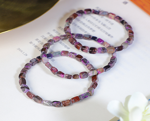 VH044 桃紅櫻花方糖手串 連 證書